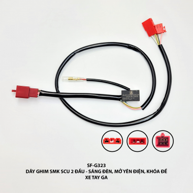 Dây ghim SMK SCU 2 đầu - sáng đèn, mở yên điện, khoá đề - xe tay ga - SF-G323