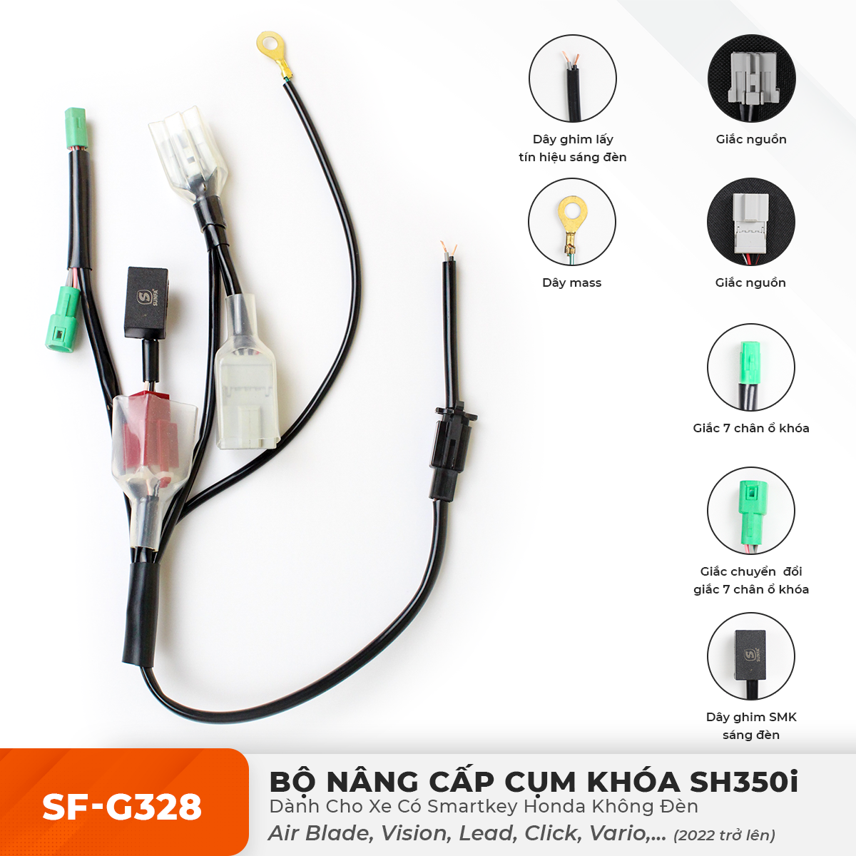 Dây nâng cấp cụm khoá SH350i DÀNH CHO XE CÓ SMARTKEY HONDA KHÔNG ĐÈN 2022 trở lên