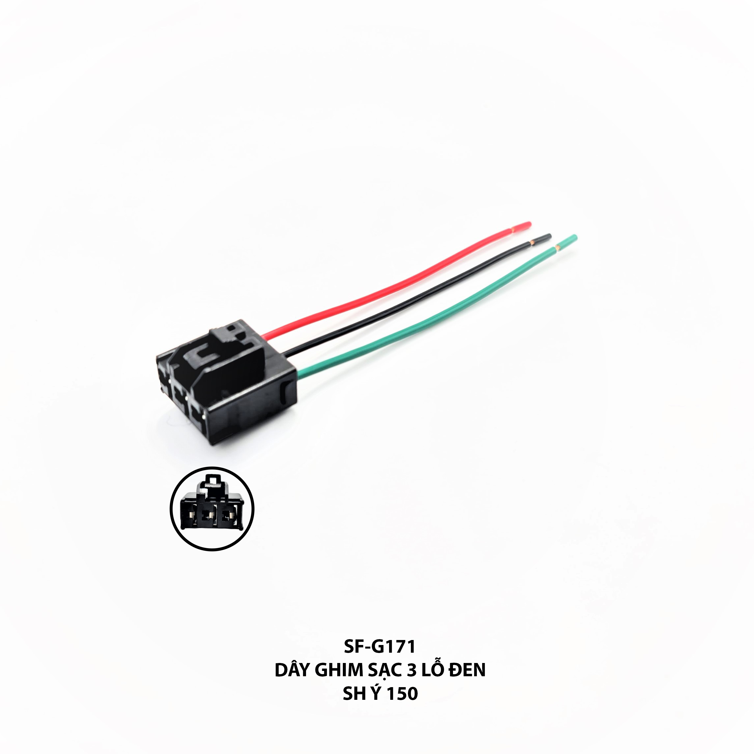 Dây ghim sạc 3 lỗ đen - SH Ý 150 - SF-G171