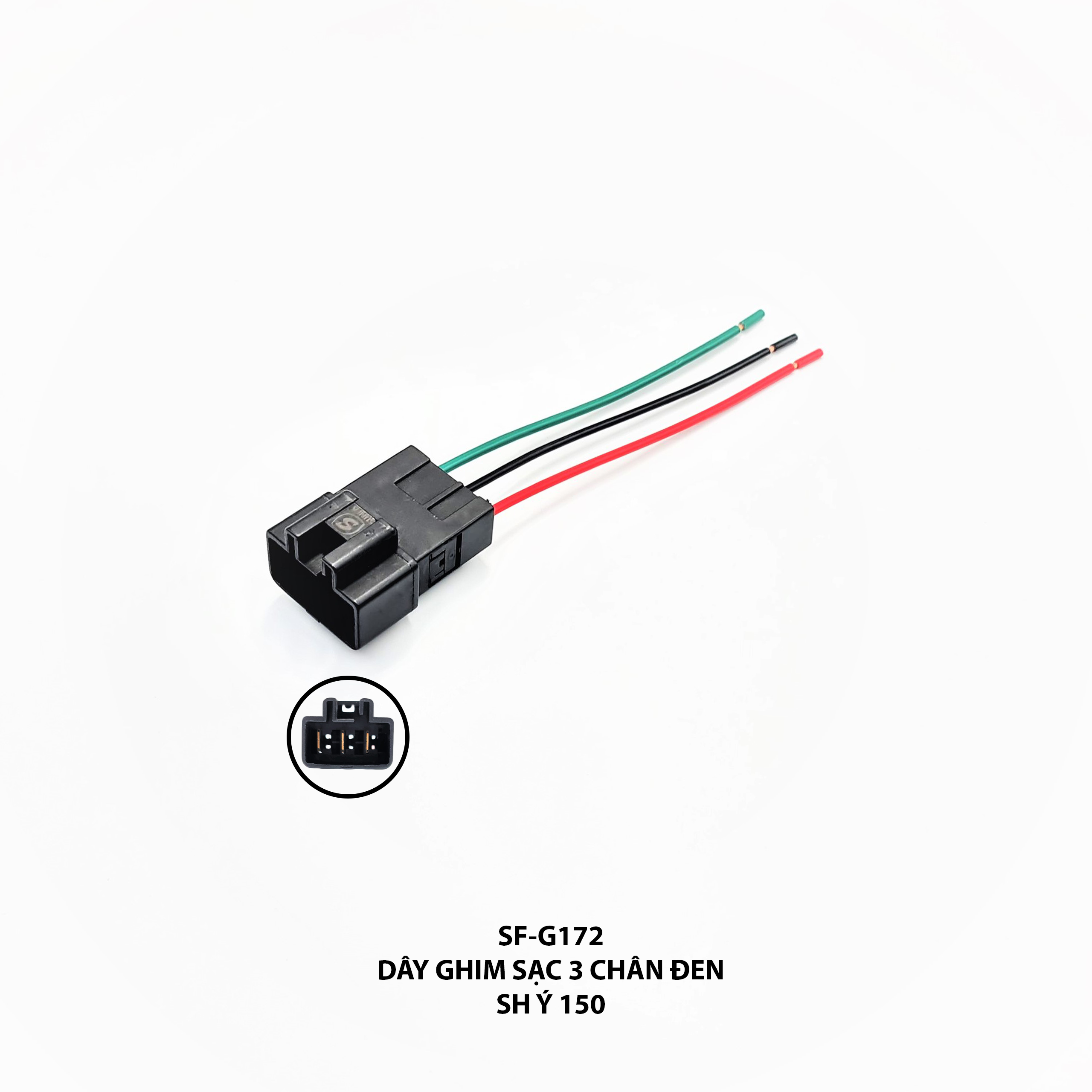 Dây ghim sạc 3 chân đen - SH Ý 150 - SF-G172