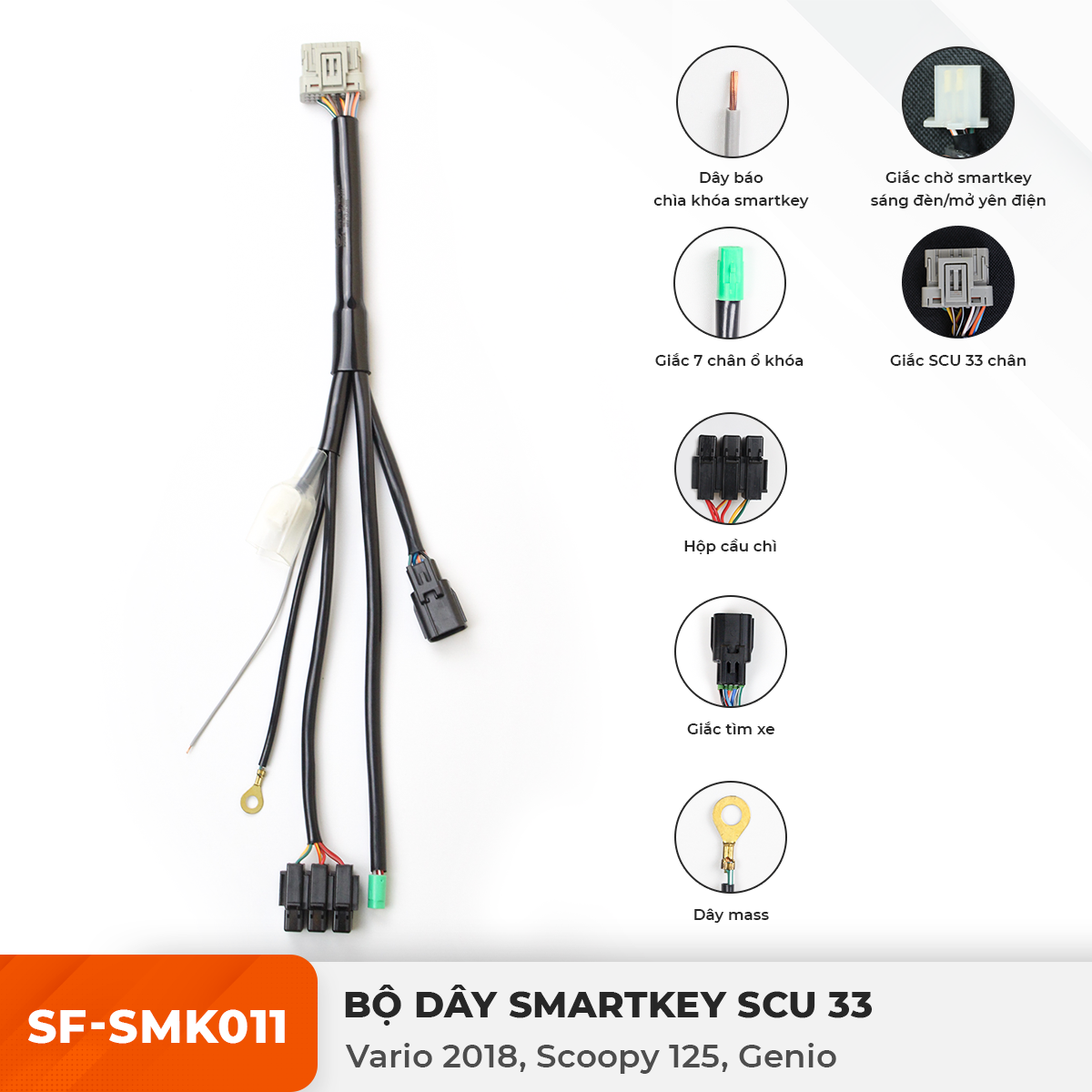 Dây Smartkey SCU 33 - Vario 2018, Scoopy 125, Genio - SF-SMK011