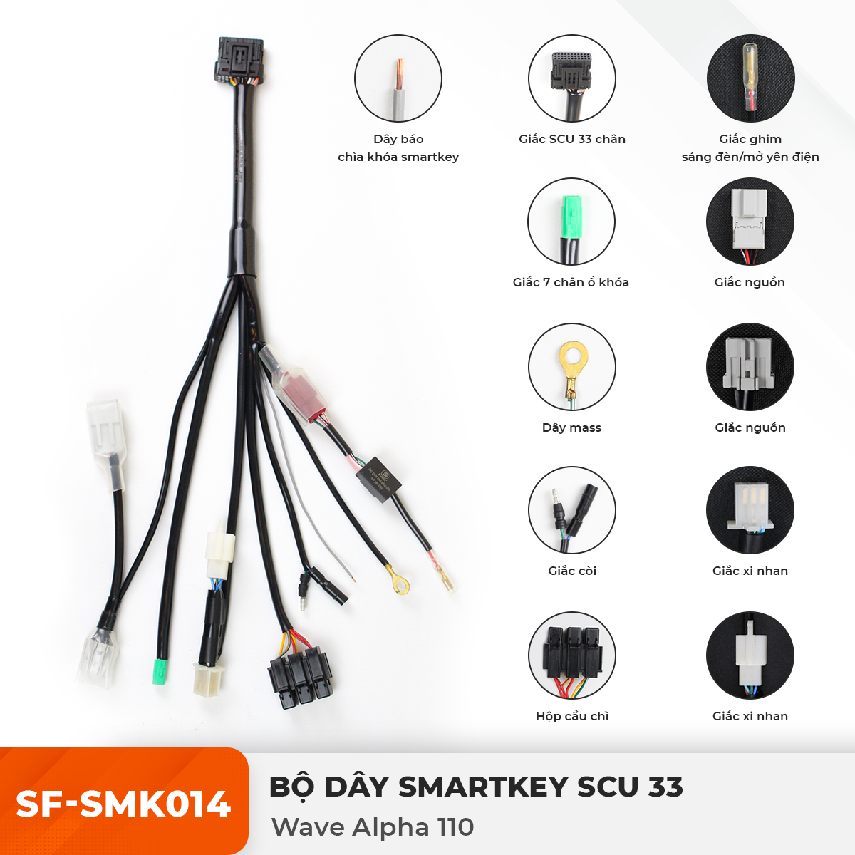Dây Smartkey SCU 33 - Wave Alpha 110 - SF-SMK014