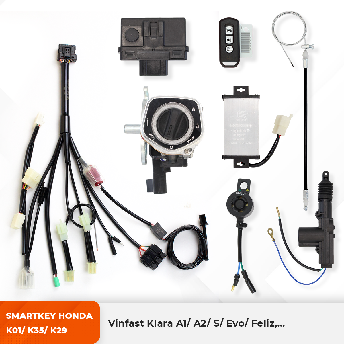 Smartkey Honda K01/K35/K29 - Vinfast Klara A1/ A2/ S/ Evo/ Feliz,... - HD33VINFAST