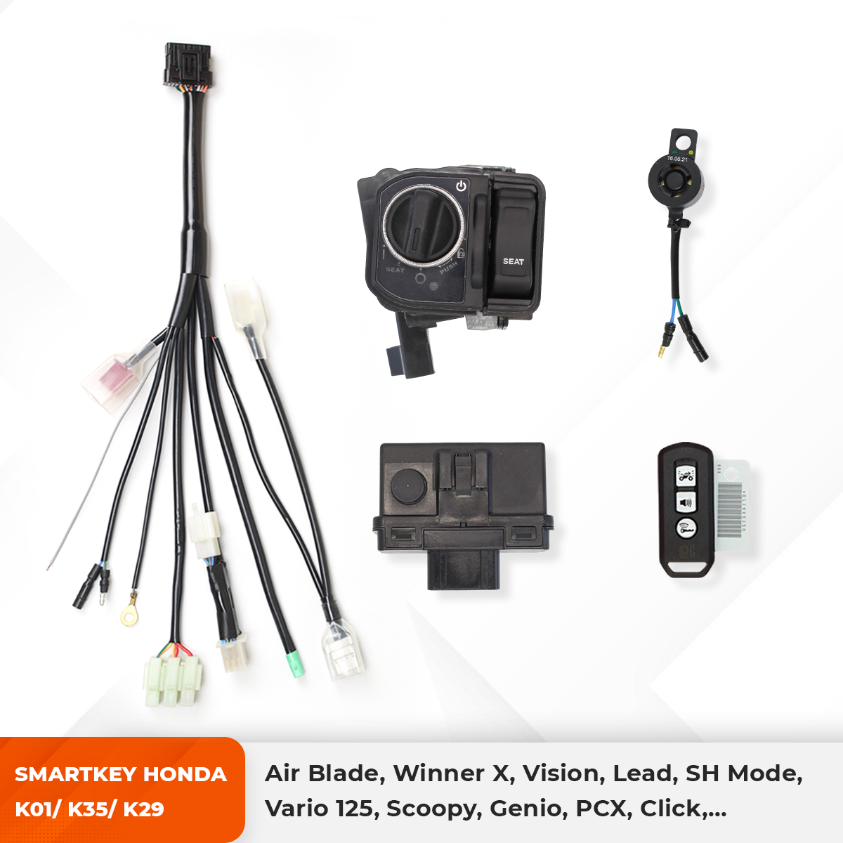 Smartkey Honda K01/K35/K29 - Air Blade, Winner X, Vision, Lead, SH Mode, Vario 125, Scoopy, Genio, PCX, Click,... - HD33VUONGNHO