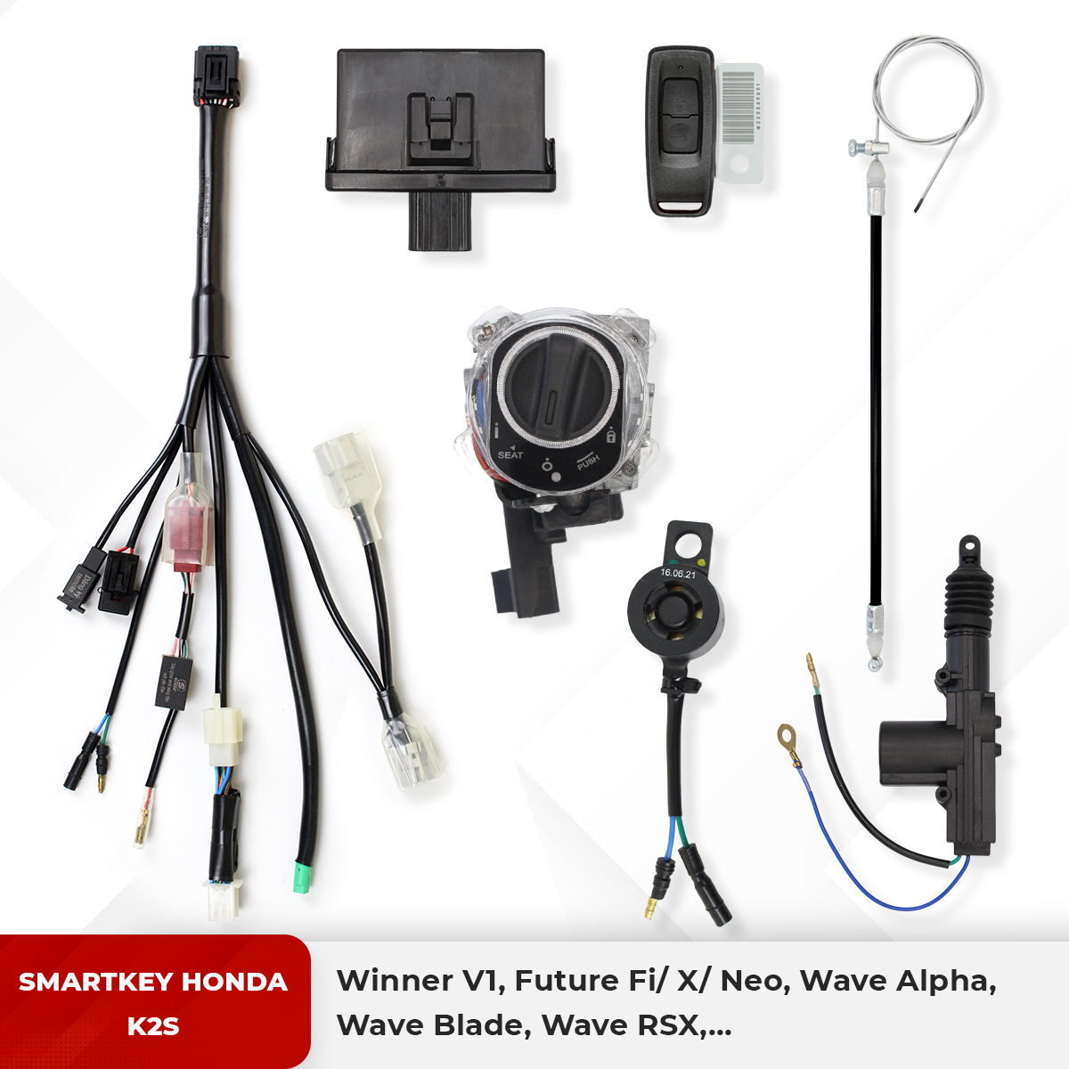 Smartkey Honda K2S - Winner V1, Future Fi/ X/ Neo, Wave Alpha, Wave Blade, Wave RSX,... - HDK2SFU