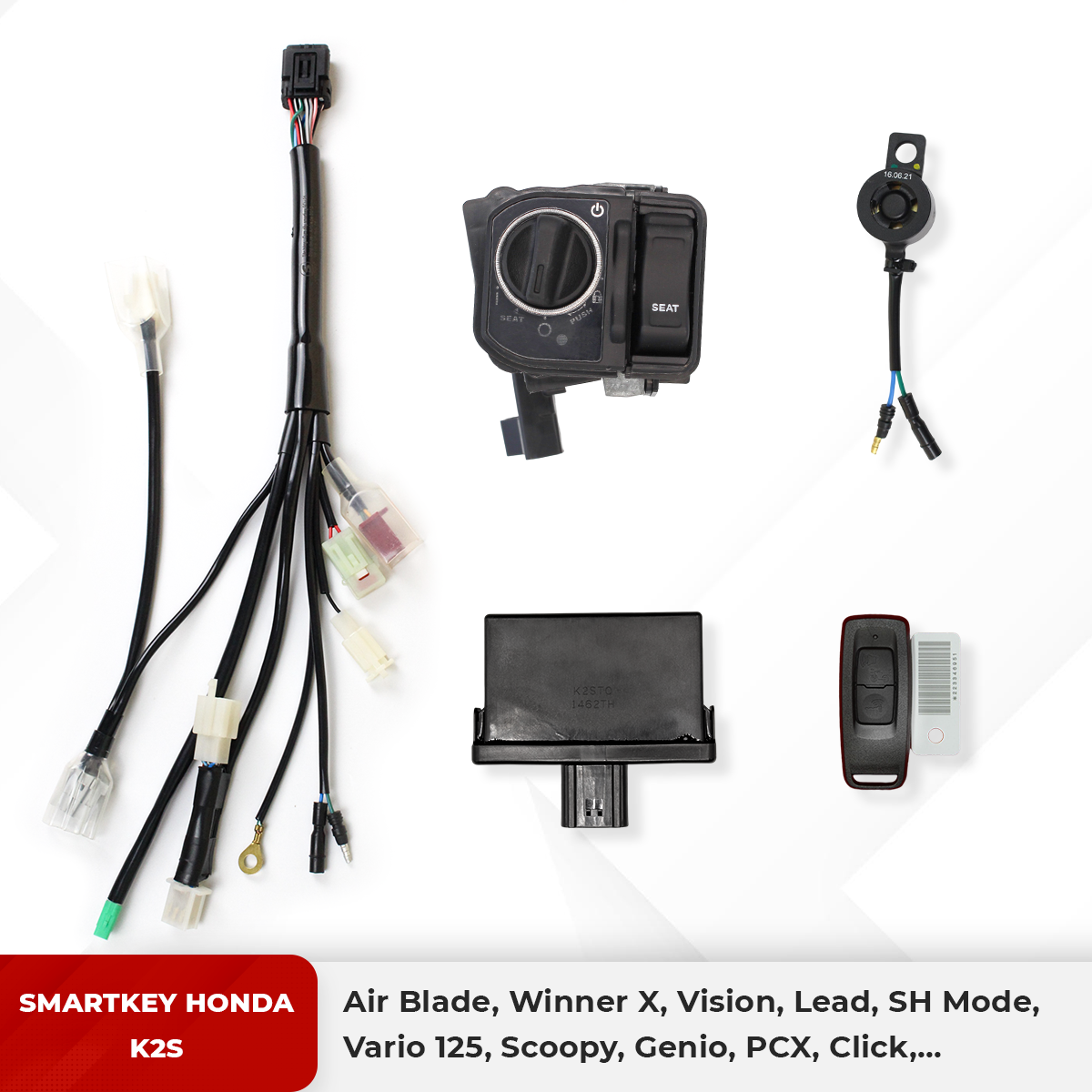 Smartkey Honda K2S - Air Blade, Winner X, Vision, Lead, SH Mode, Vario 125, Scoopy, Genio, PCX, Click,... - HDK2SVUONGNHO